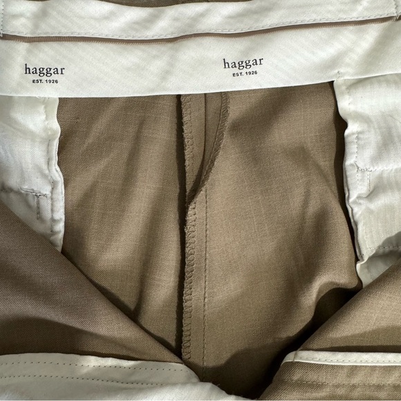 Haggar Men Tan Dress Pants Classic Straight-Leg Size 38 in x 29 in - Picture 6 of 16